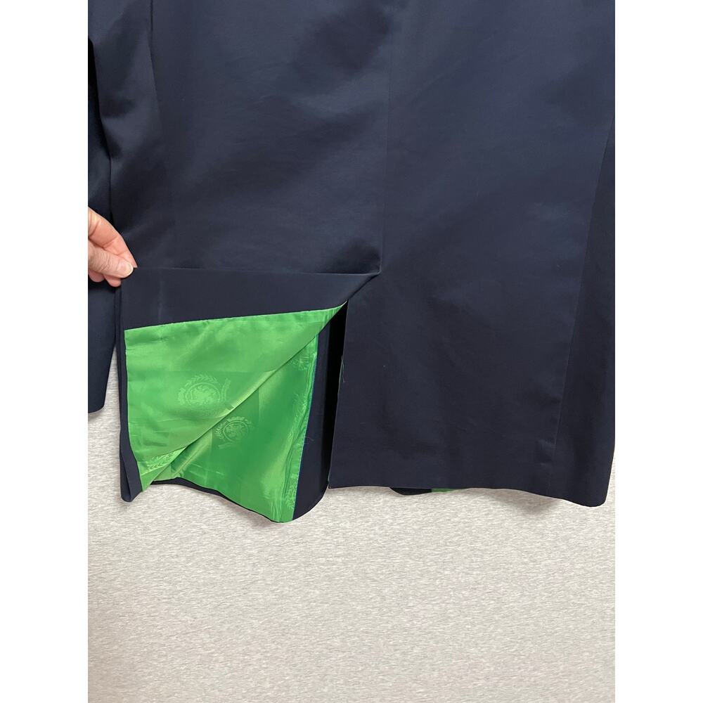 Vintage Y2K Tommy Hilfiger Navy Twill Blazer 42R Tailored Green Lining Preppy - Picture 13 of 16